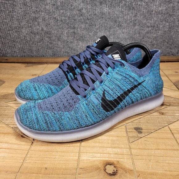 Nike Free RN Flyknit Ocean Fog Blue Gray Running Shoes 831069-404 Men's 10.5 - Picture 2 of 11